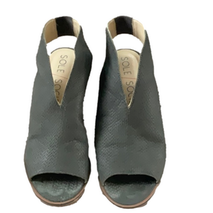 WOMENS SOLE SOCIETY LEATHER SO-Terran  Sandle Slate Gray - US 9